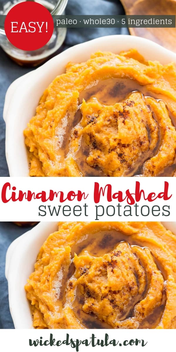 Cinnamon Mashed Sweet Potatoes Recipe - Pinterest image