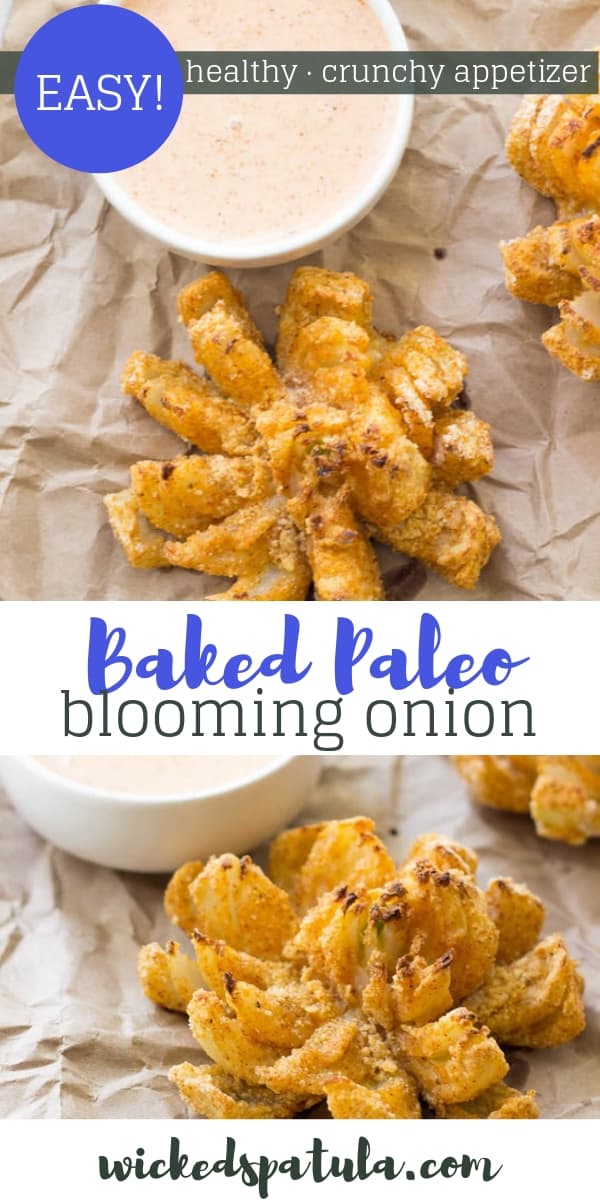 Baked Paleo Blooming Onion - Pinterest image