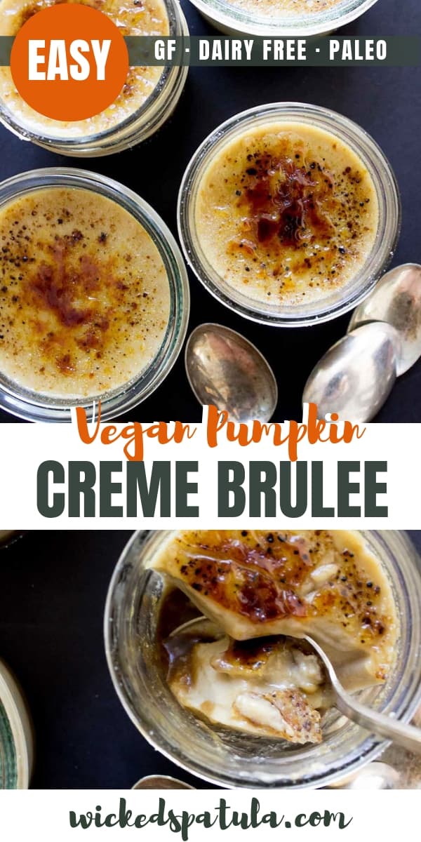 Easy Paleo Vegan Pumpkin Creme Brulee Recipe - Pinterest image