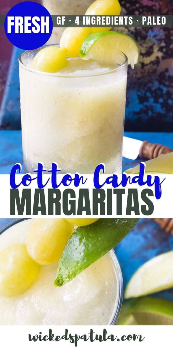 Frozen Cotton Candy Margaritas - Pinterest image