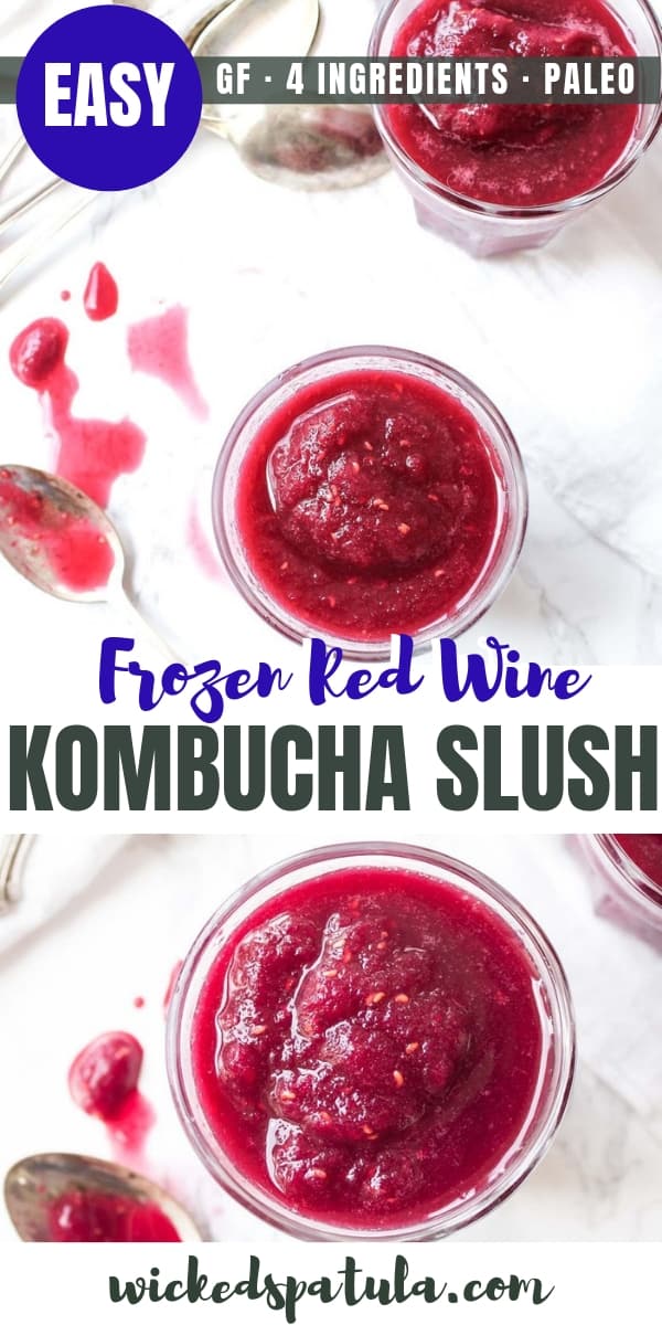 Frozen Red Wine Kombucha Slush - Pinterest image