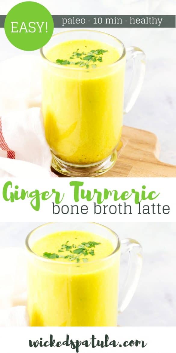 Ginger Turmeric Bone Broth Latte Recipe Wicked Spatula