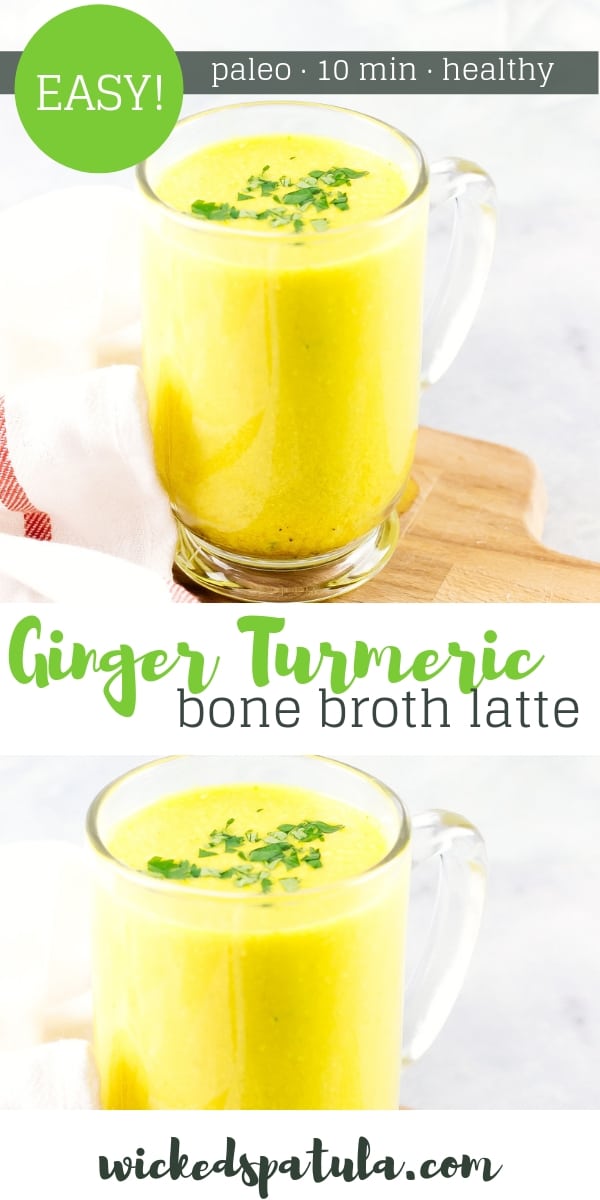 Ginger Turmeric Bone Broth Latte - Pinterest image
