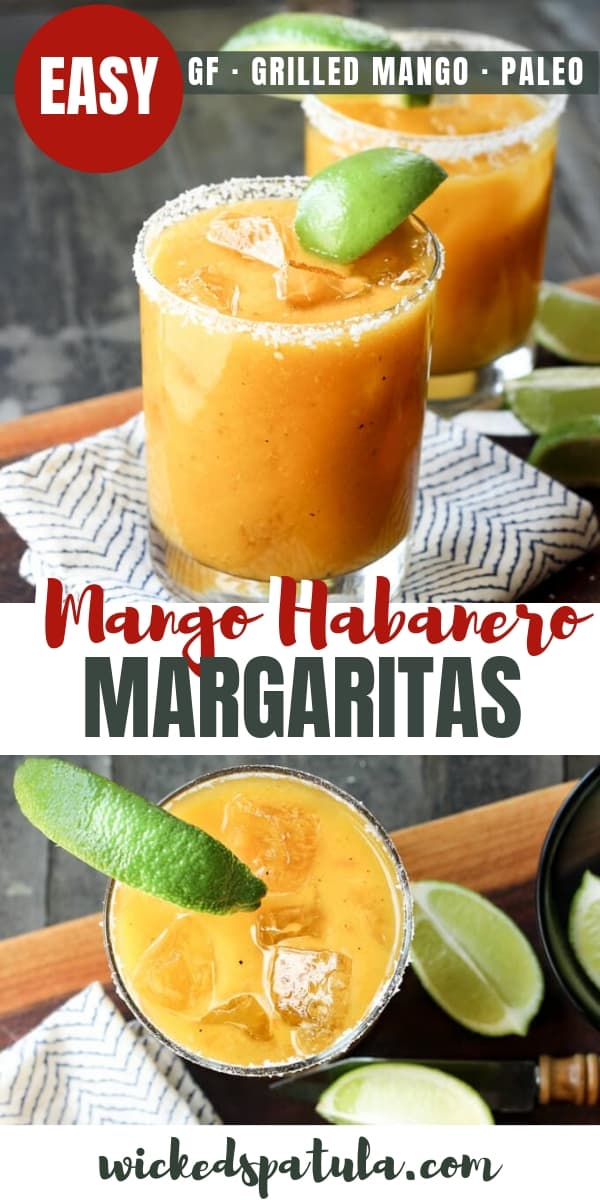 Grilled Mango Habanero Margaritas - Pinterest image