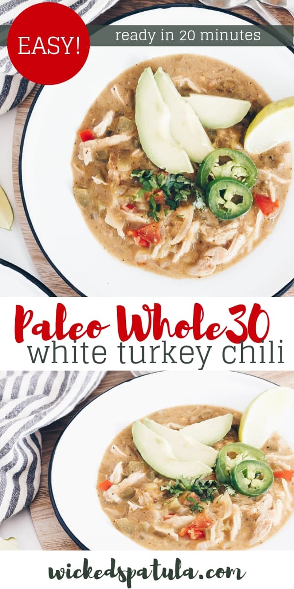 Healthy Paleo White Turkey Chili Recipe Wicked Spatula