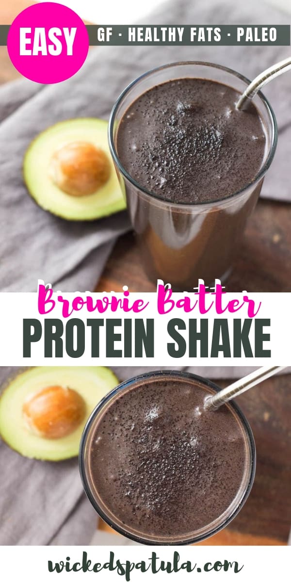 Brownie Batter Protein Shake - Pinterest image