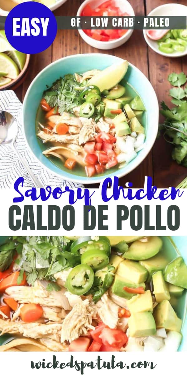 How To Make Chicken Caldo de Pollo - Pinterest image