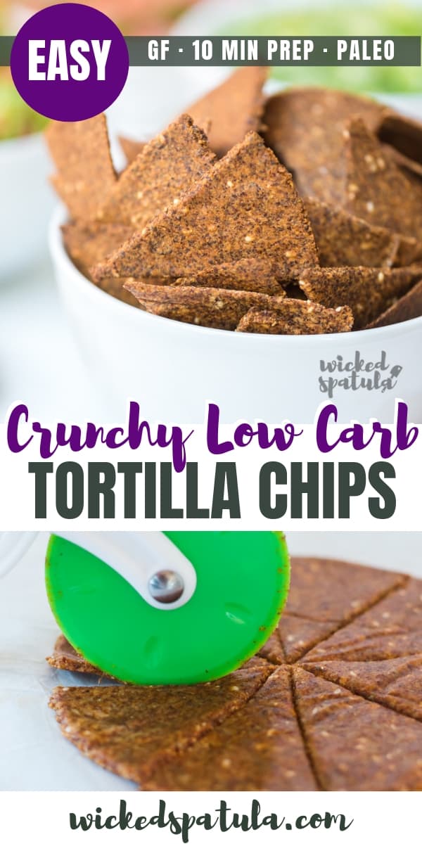 Paleo Low Carb Tortilla Chips Recipe - Pinterest image