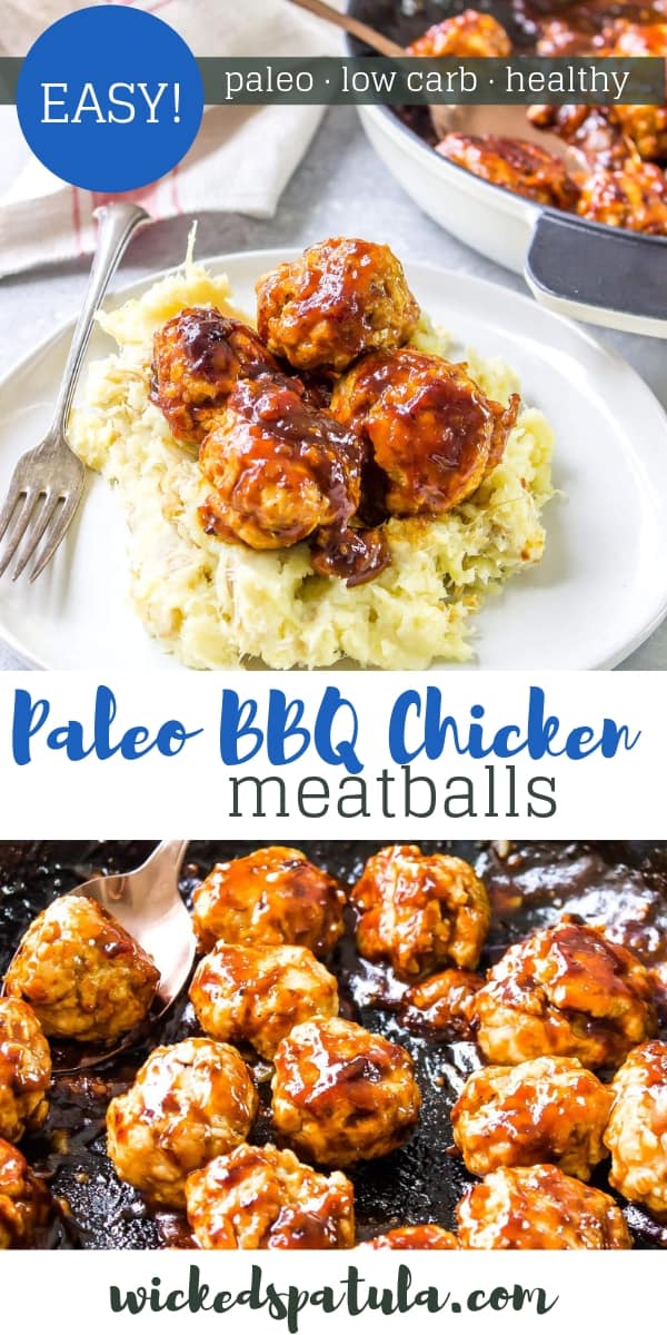 BBQ Chicken Meatballs - Pinterest image