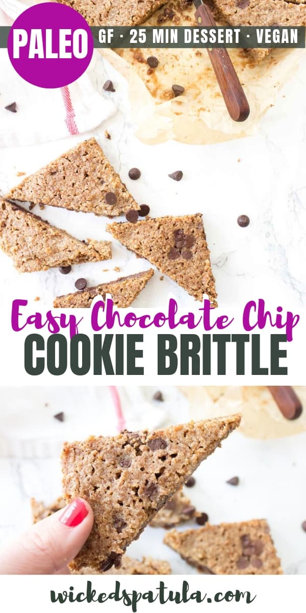 Paleo Chocolate Chip Cookie Brittle - Pinterest image