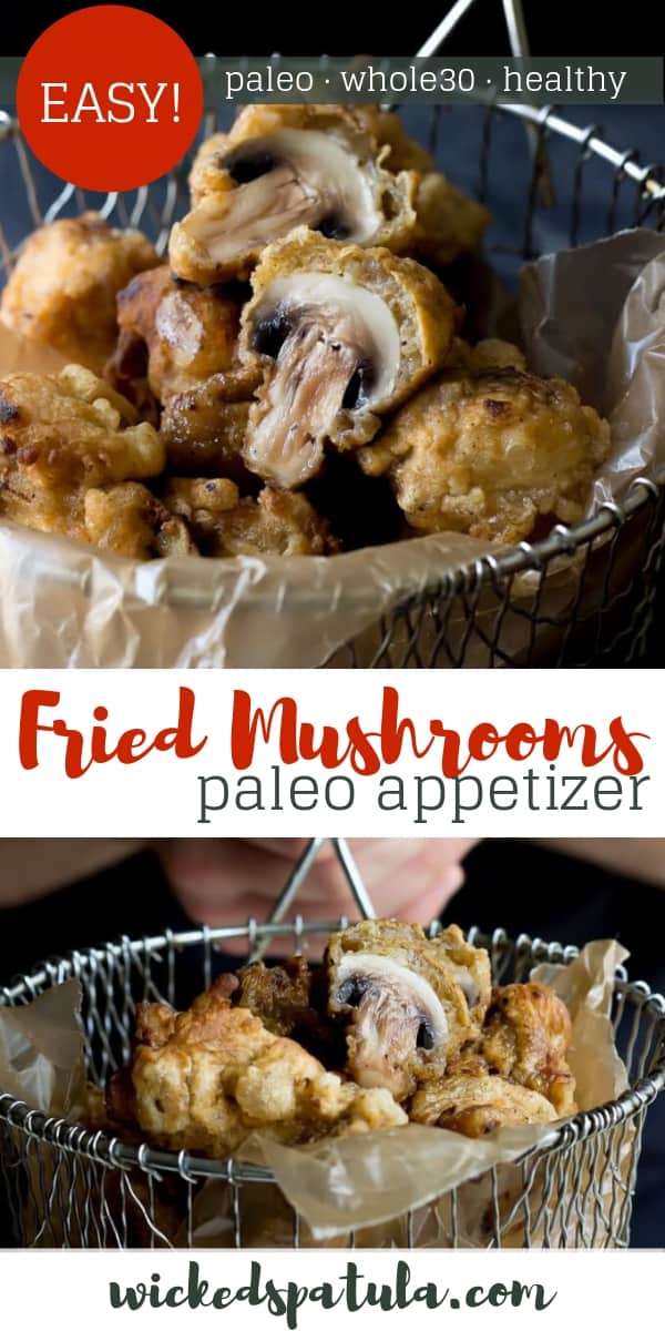 Paleo Fried Mushrooms - Pinterest image