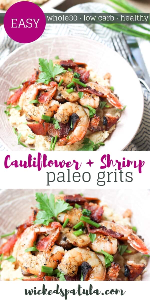 Shrimp and Cauliflower Grits - Pinterest image