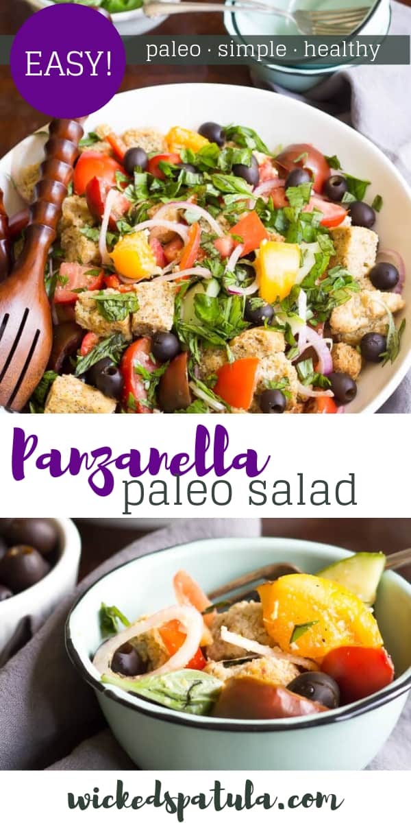 Paleo Panzanella Salad - Pinterest image