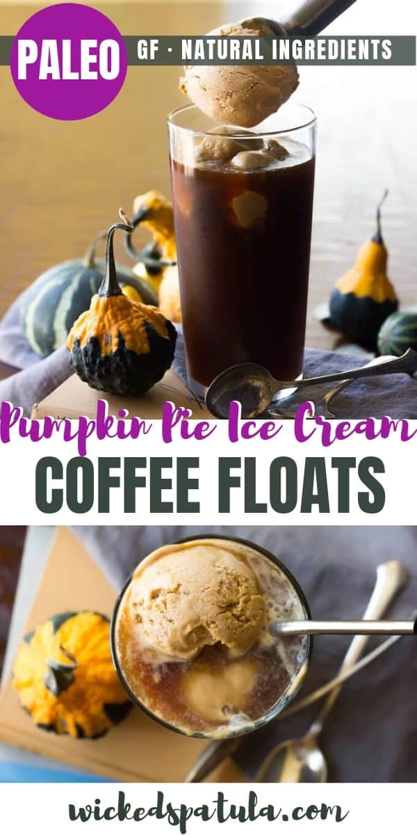 Paleo Pumpkin Pie Ice Cream Coffee Floats - Pinterest image