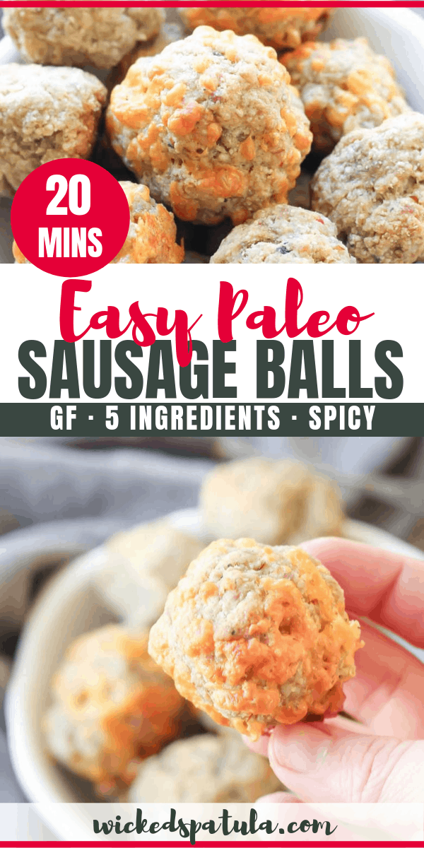 Paleo sausage balls - pinterest image