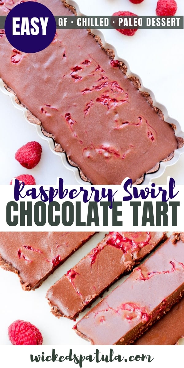 Raspberry Swirl Chocolate Tart - Pinterest image