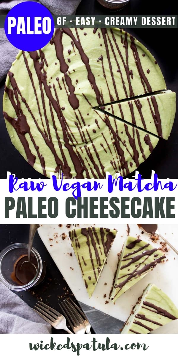 Raw Vegan Matcha Cheesecake - Pinterest image