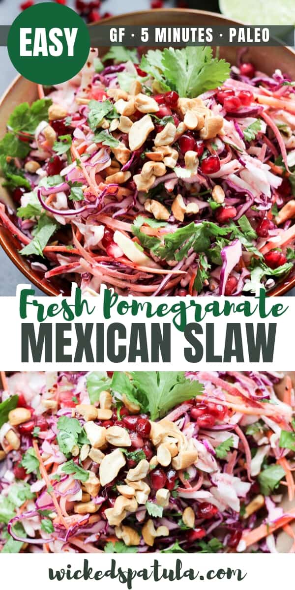 Pomegranate Mexican Slaw - Pinterest image