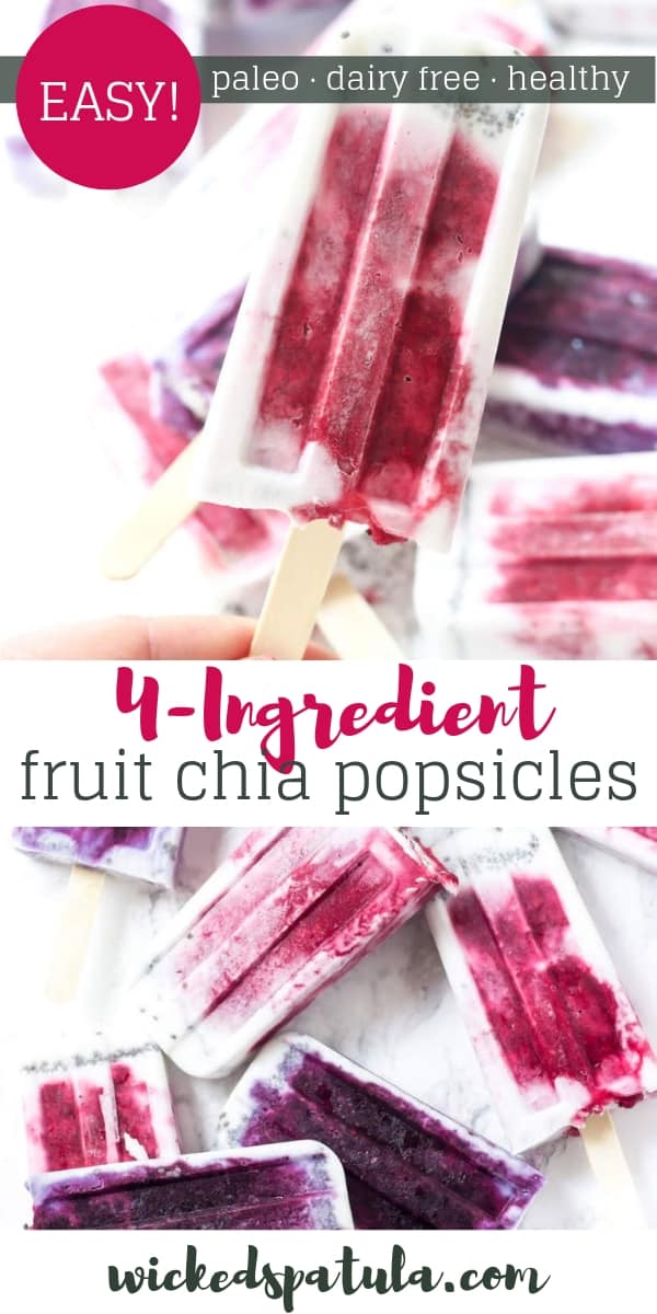Roasted Berry + Chia Seed Popsicles - Pinterest image