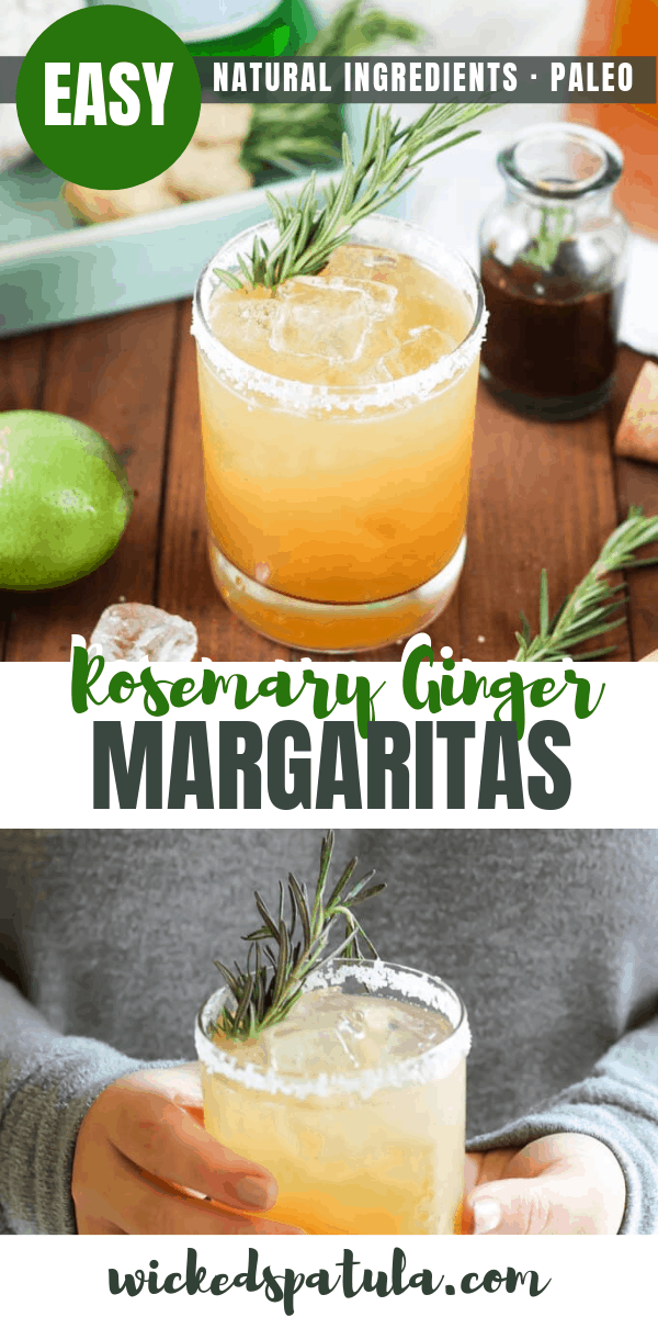Rosemary Ginger Margaritas - Pinterest image