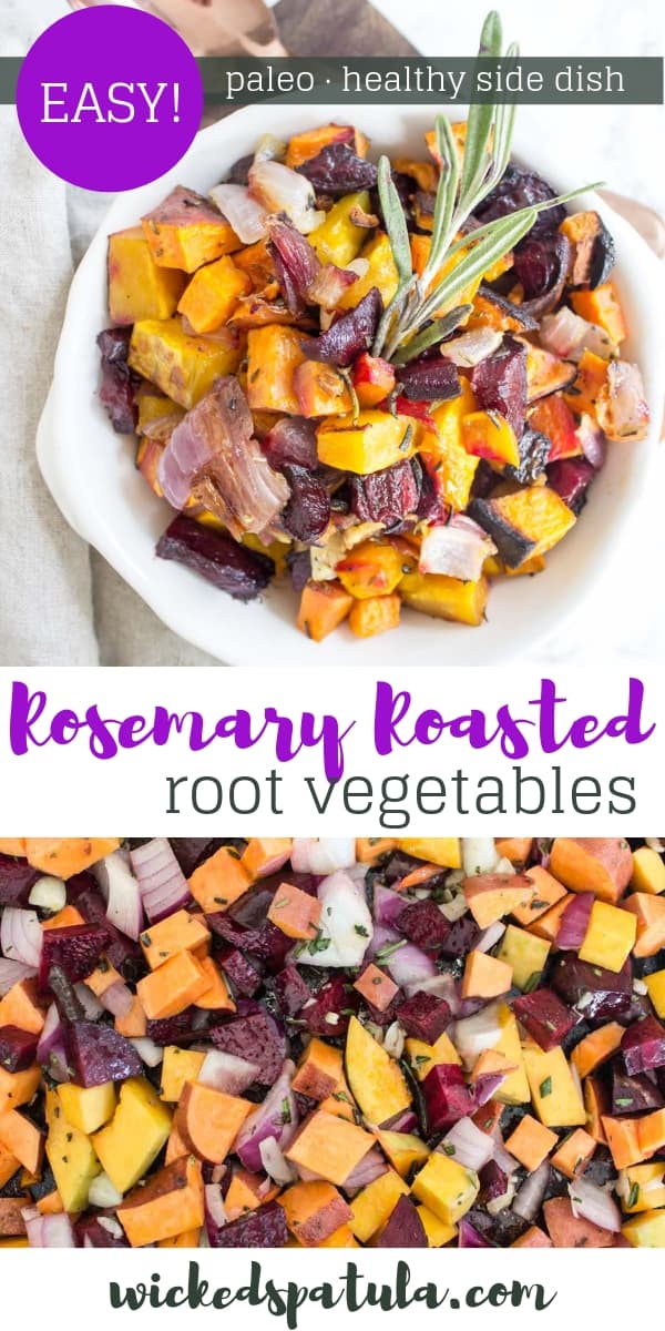 Rosemary Roasted Root Vegetables - Pinterest image