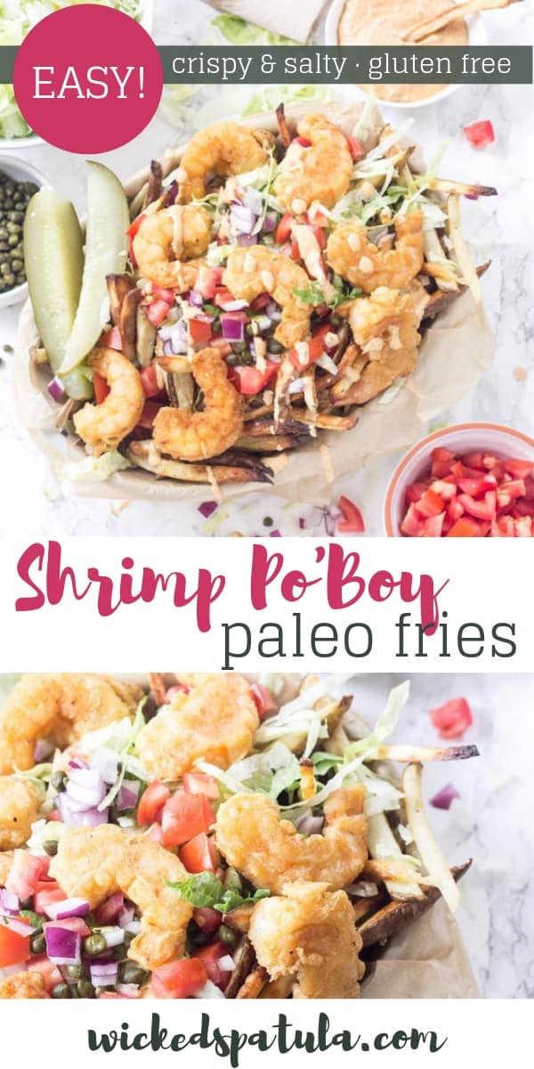 Shrimp Po'Boy Fries - Pinterest image