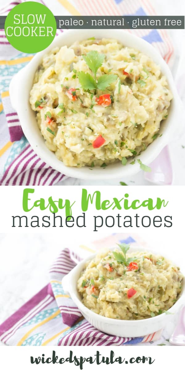 Slow Cooker Mexican Mashed Potatoes - Pinterest image