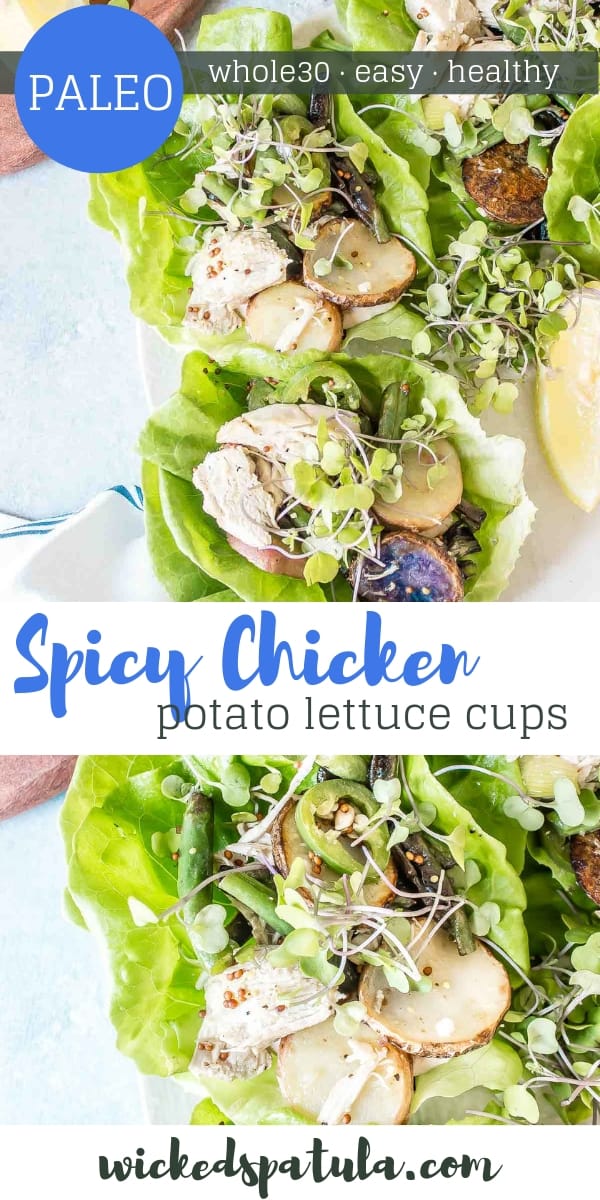 Spicy Chicken and Potato Lettuce Cups