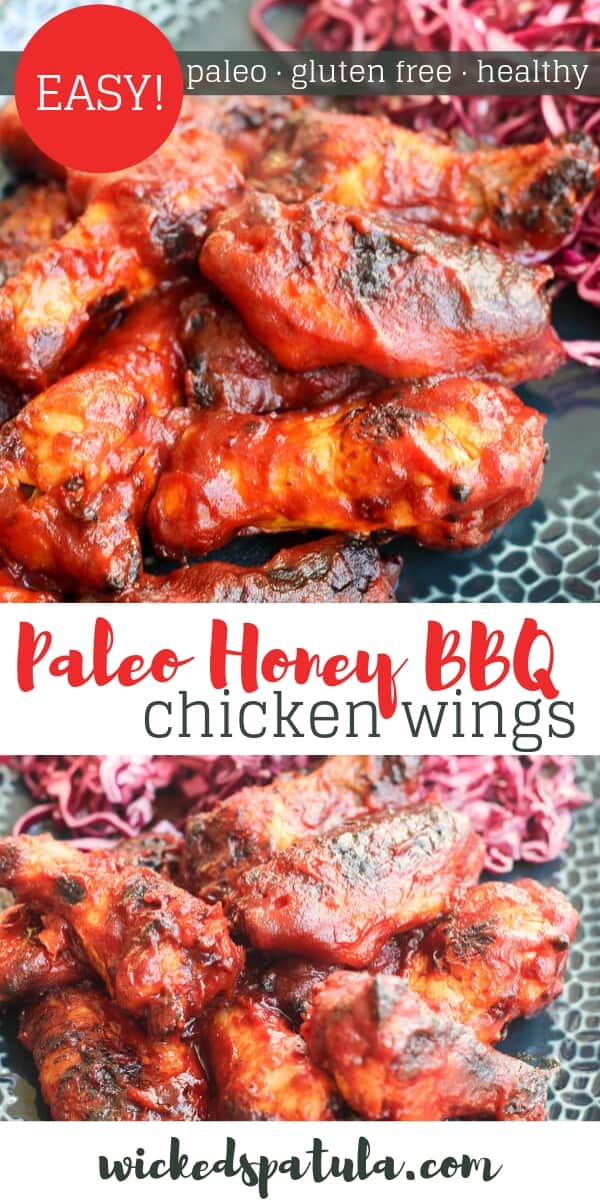 Hot Honey BBQ Wings - Pinterest image