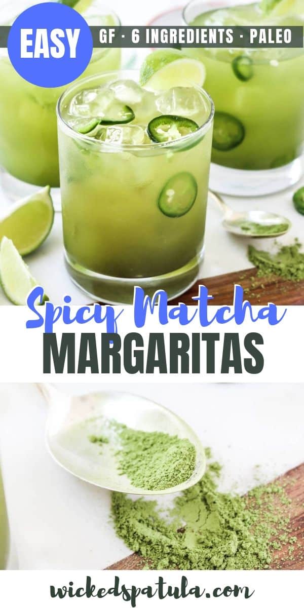 Spicy Matcha Margaritas -Pinterest image