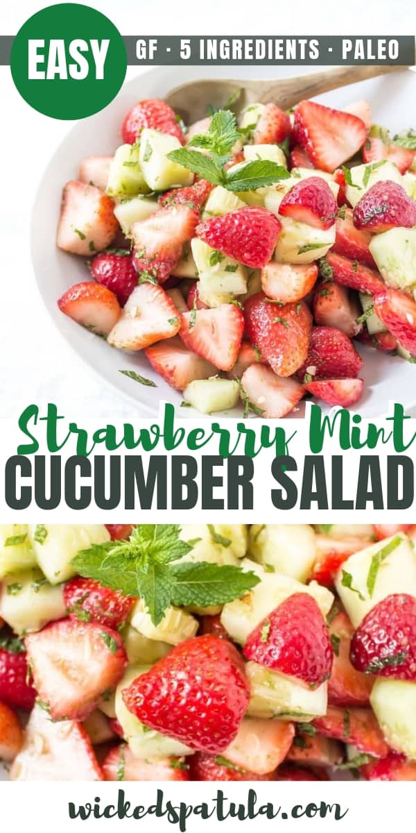 Strawberry Mint Cucumber Salad - Pinterest image