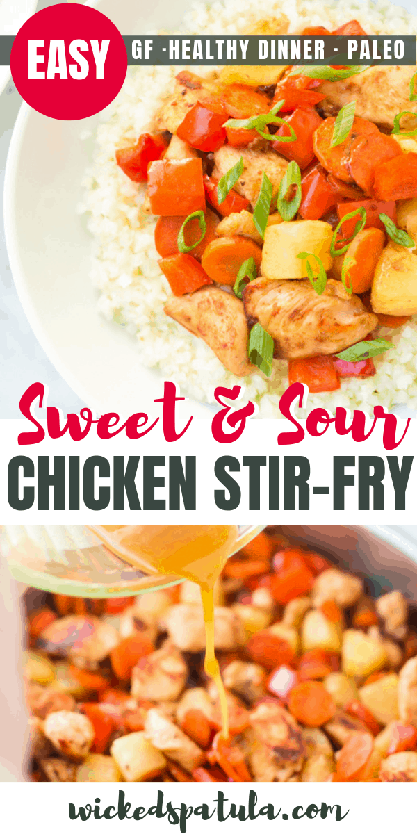 Sweet and sour chicken stir-fry pinterest image