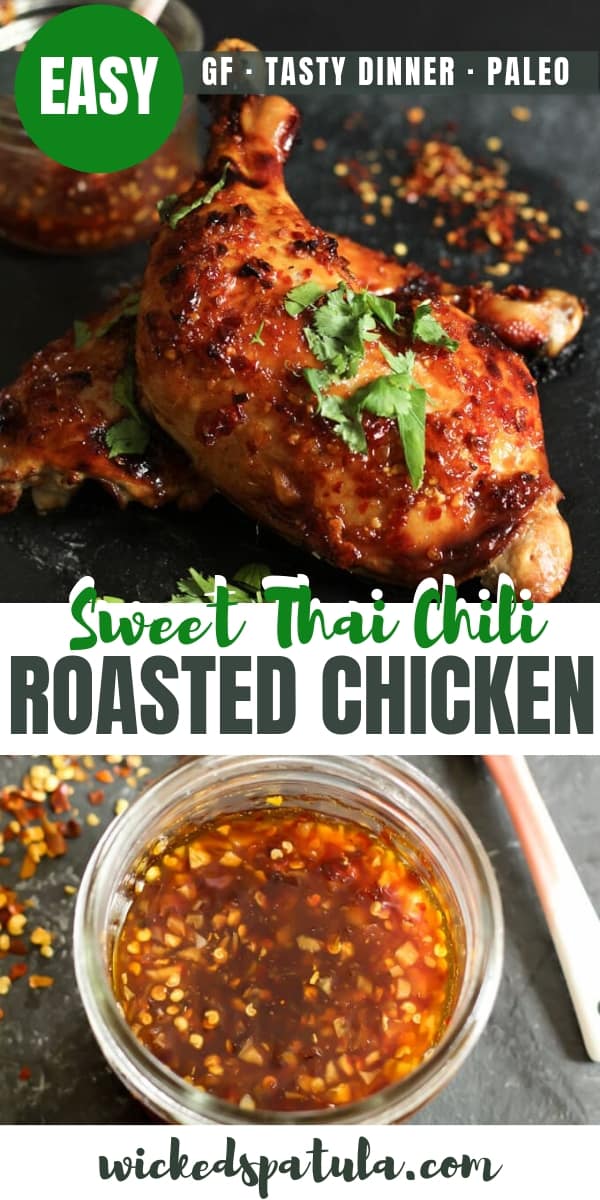 Sweet Thai Chili Roasted Chicken - Pinterest image