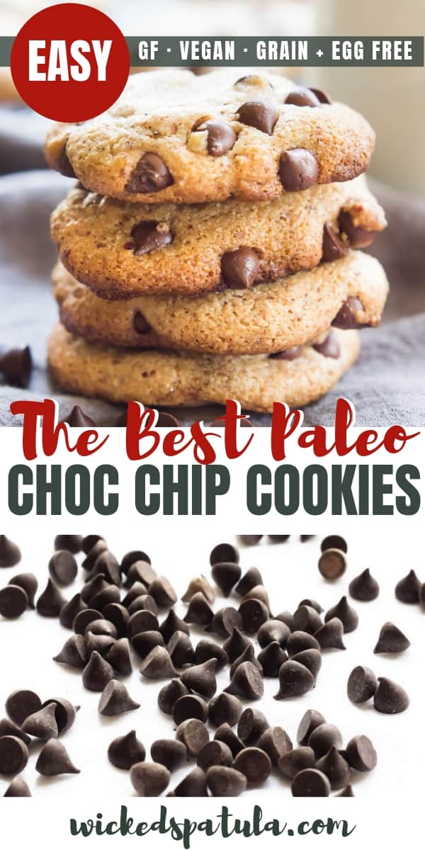 Paleo Chocolate Chip Cookies - Pinterest image