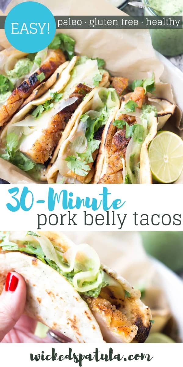 Pork Belly Tacos Recipe - Pinterest image