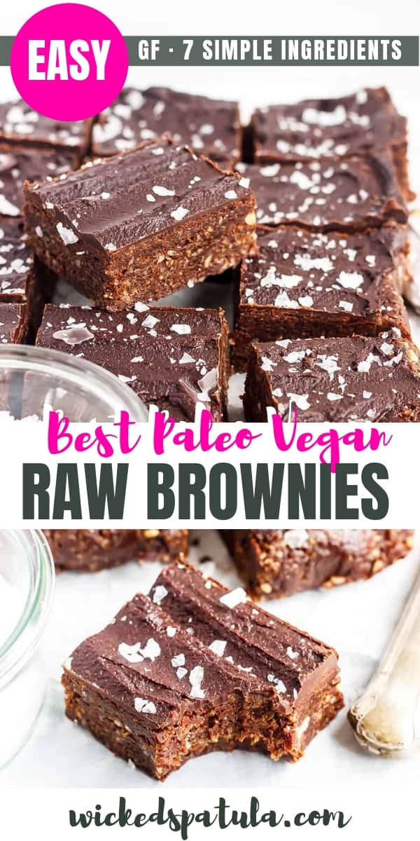 The Best Vegan Raw Brownies - Pinterest image