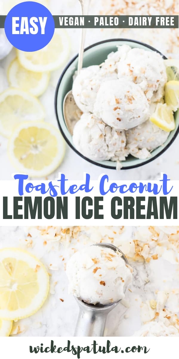 Toasted Coconut Lemon Ice Cream - Pinterest image